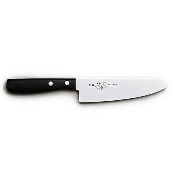 正広　MS-400　子供包丁　11047　両刃　14cm　AMS-H7 [関連：マサヒロ 日本製 抗菌 本格 子供向け包丁 こども包丁 キッズ 庖丁 万能 三徳包丁 ナイフ]