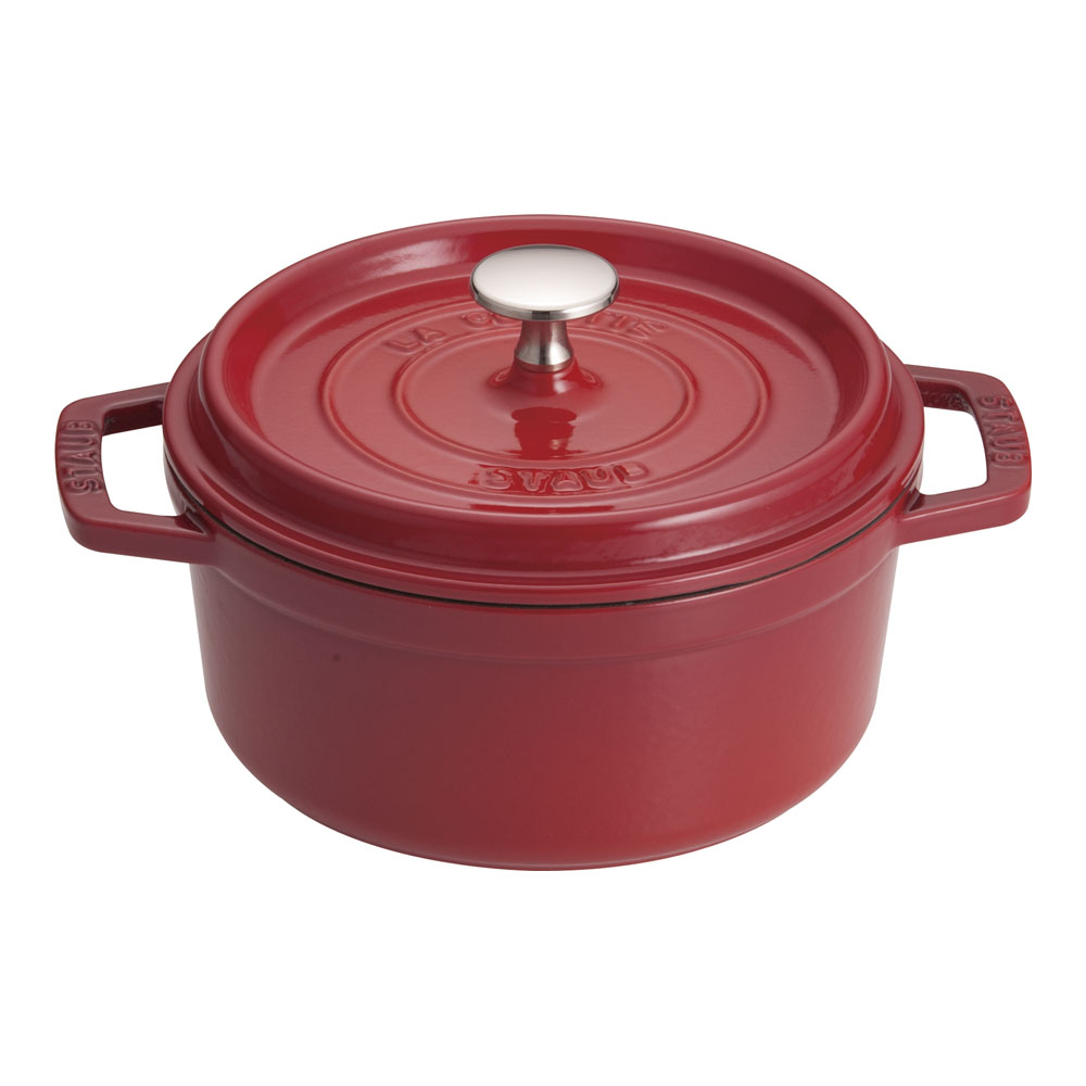 ストウブ　ピコ・ココット　ラウンド　チェリー　18cm　40509-814　RST-47 ［関連：業務用 staub フランス ブランド 電磁調理器対応 IH100V・200V対応 ホーロー おしゃれ カラー］