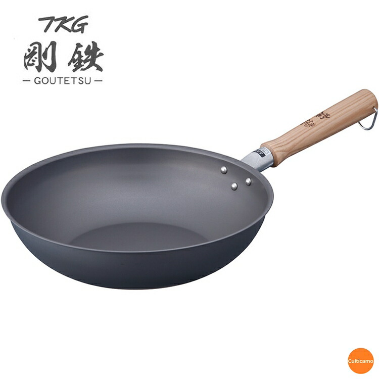 TKG　剛鉄　いため鍋　28cm　AIT-32 [関連:遠藤商事 日本製 料理道具 鉄製 深型 フライパン 中華鍋 お手入れ簡単 錆びにくい 鉄 電磁調理器対応 IH100V・200V対応]
