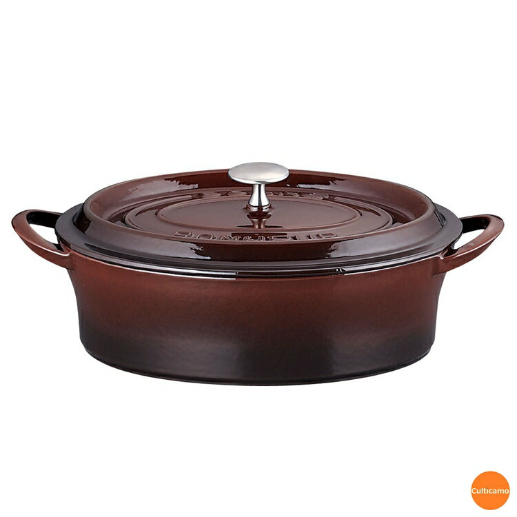 ボン・ボネール　ココット　オーバル　ブラウン　26cm　ABV-B6 ［関連：BONNE BONHEUR イシガキ産業 IH100V・200V対応 鍋 両手鍋 キャセロール 電磁調理器対応 鋳物ホーロー］