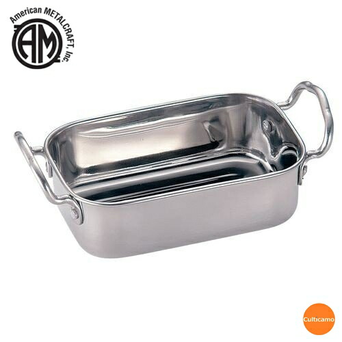AM　ステンレス　ミニロースティングパン　MRP53　14.5cmｘ9.5cm　PLC-24 [関連：アメリカンメタルクラフト 業務用 洋食 食器 皿 鍋 ローストパン オーブン ホテル ビュッフェ パーティー]