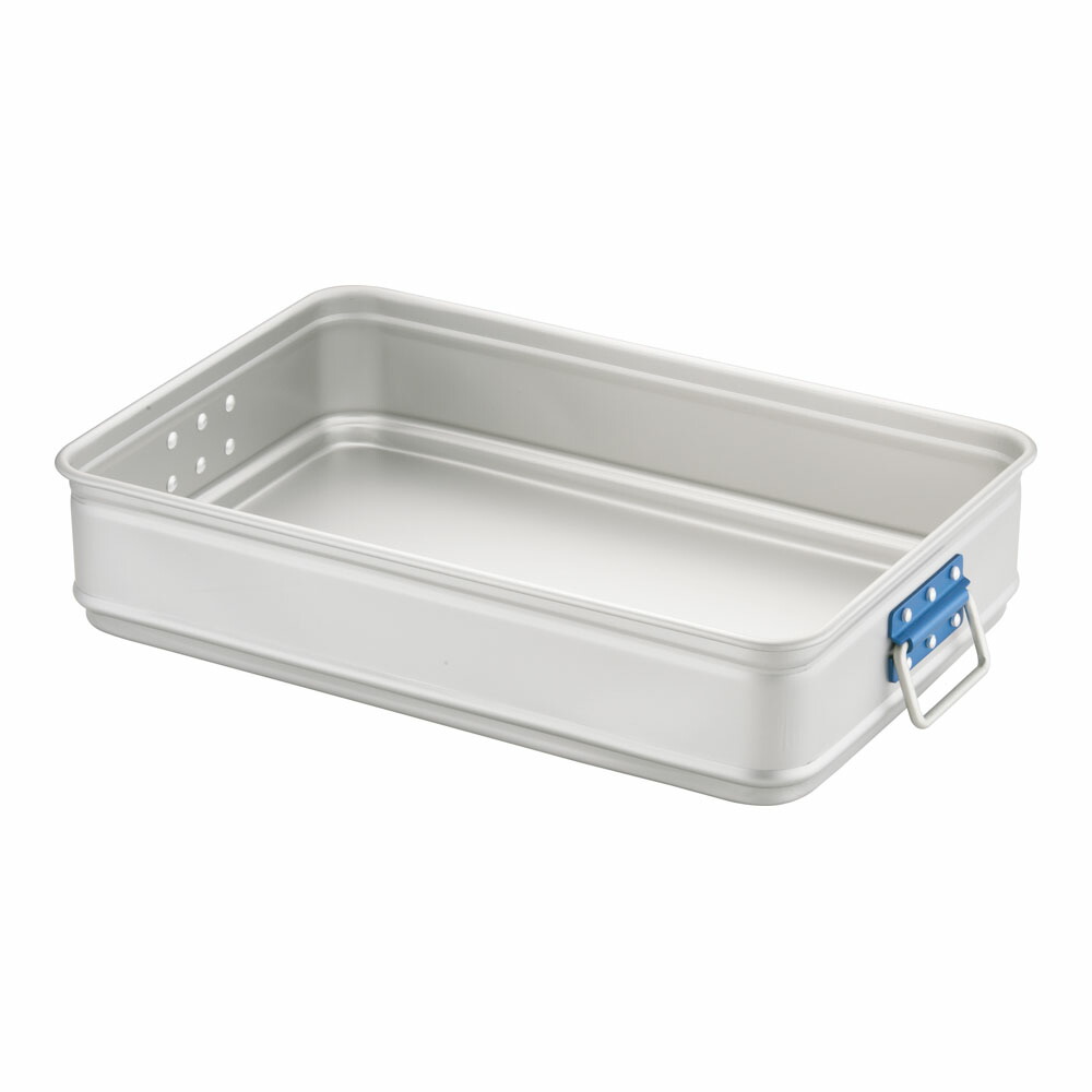 アルミ　カラーハンドル番重　大　110　青　ABV-B3 ［関連：AKAO アカオアルミ 業務用 色分け 衛生 食品工場 運搬具 ばんじゅう バット コンテナ］