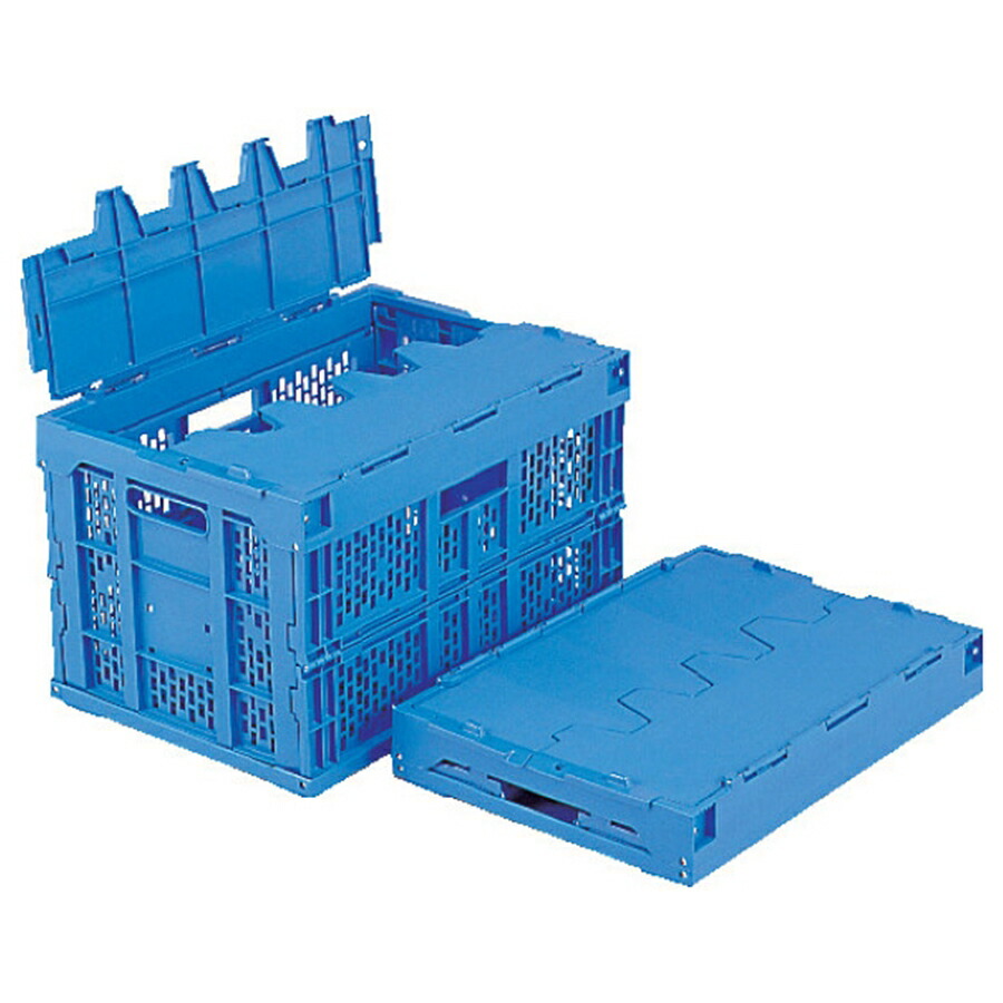 サンクレット 折りたたみコンテナー 50A 50.6L APT-C9<br>［関連：三甲 サンコー 業務用 物流 運搬容器 折り畳み ボックス コンテナ フタ付 運搬具］