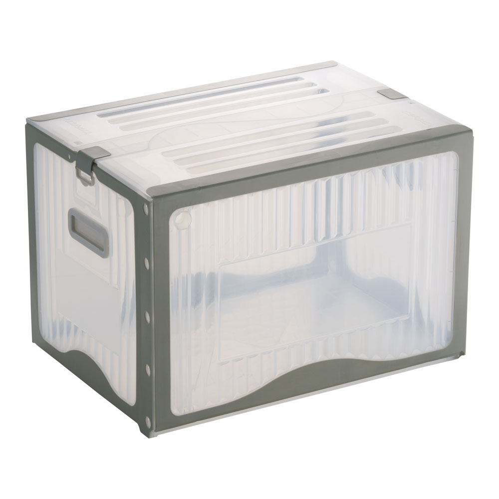 リスボックス 透明タイプ 手穴無し 40B2 ALS-87<br>［関連：RISU 岐阜プラスチック工業 業務用 物流 運搬容器 折りたたみ ボックス コンテナー 保管箱 収納ボックス］