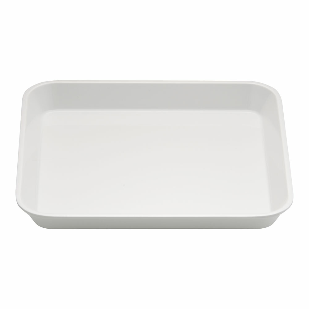メラミン　デリカバット　大　白　尺1.5寸　B-1-83　34.5cmｘ28cm　ADL-J4 [関連：若泉漆器 業務用 厨房用品 料理道具 陳列用 ディスプレー デリカバット 総菜バット スーパー 量販店]