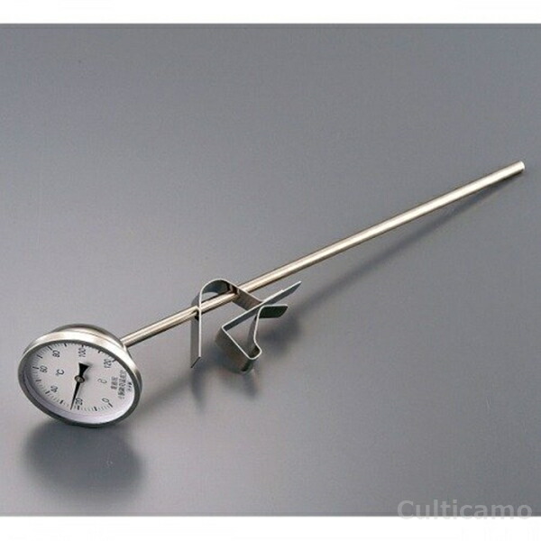 楽天市場】斜面式 寸胴鍋用温度計400mm スライド式ホルダー付