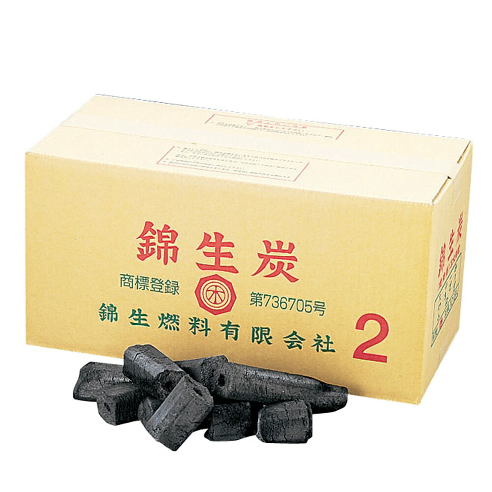 錦生炭　2等　鳥取　1級われ・オガ炭　10kg　QMK-24 [関連：山大燃料工業 業務用 日本製 焼物用品 成型炭 焼鳥 焼肉 炭火焼 BBQ バーベキュー キャンプ]