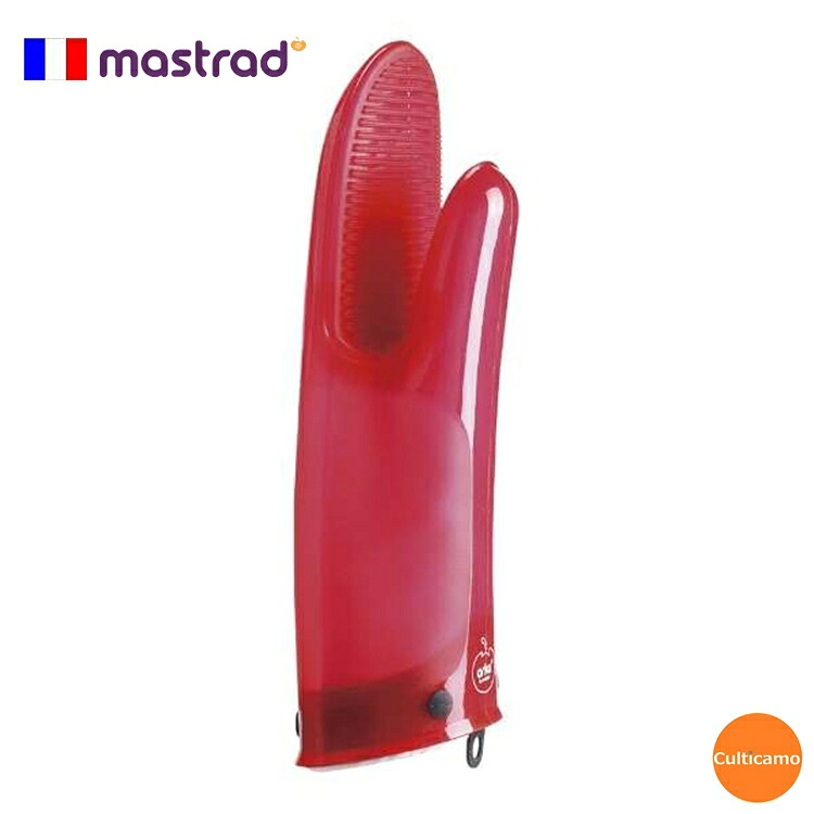 マストラッド　シリコン＆コットンミトン　F82315　レッド　片手　DOC-C6 [関連：mastrad フランス ブランド キッチンツール オーブン 防水 シリコングローブ 手袋 耐熱 ミット]