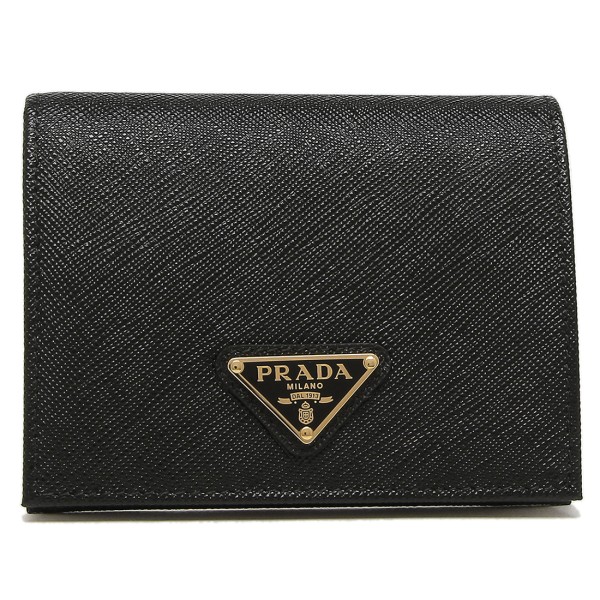 77%OFF!】 PRADA 二つ折り財布 サフィアーノ トライアングルロゴ ミニ