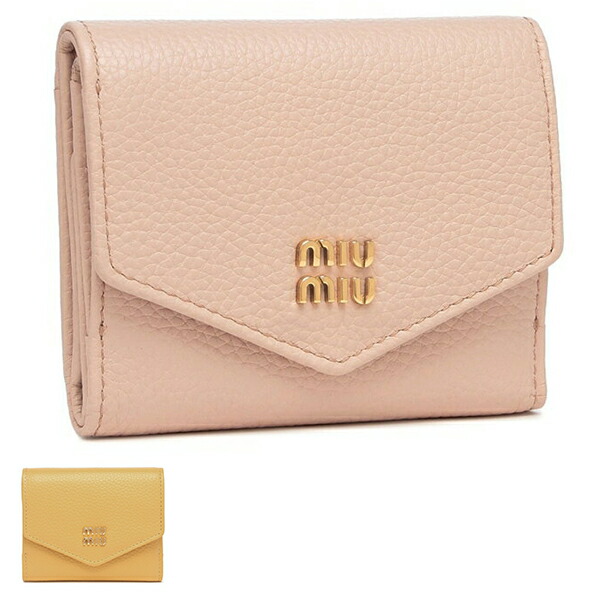 さな miu miu 三つ折り財布 miu miu（ミュウミュウ） 三つ折り財布 MATELASSE マテラッセ 5MH033
