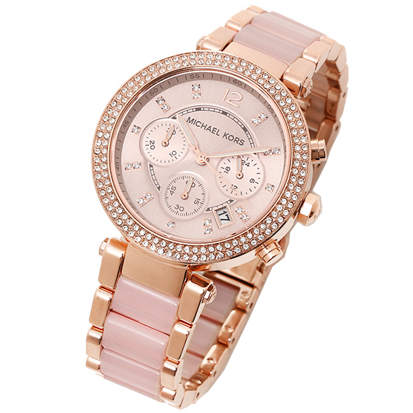 michael kors pink and gold watch