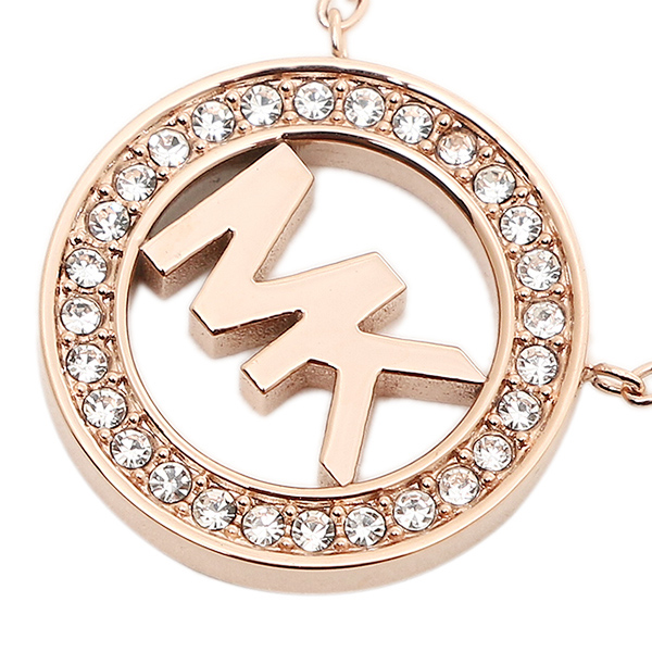 michael kors pendant necklace rose gold