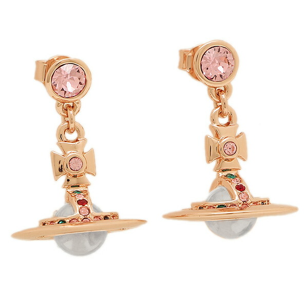 Vivienne Westwood Earrings 724537b 3 Petti Orb Pink Gold Vivienne Westwood Earrings 724537b 3 Petti Orb Pink Gold