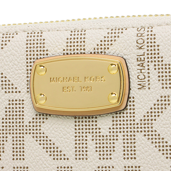 michael kors white and gold wallet