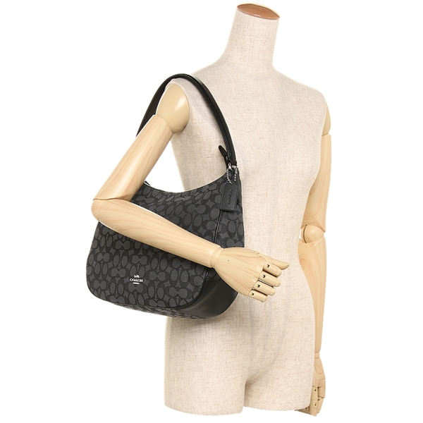 zip shoulder bag in signature jacquard