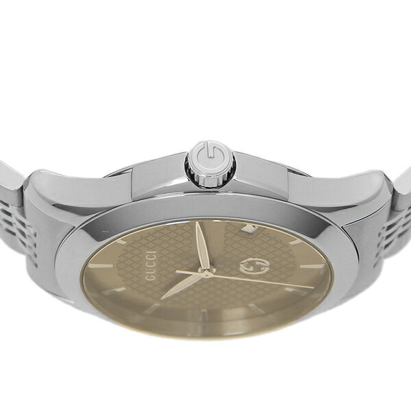 楽天市場 4時間限定ポイント10倍 返品ok グッチ 腕時計 メンズ Gucci Ya シルバー ブラウン ブランドショップ Axes