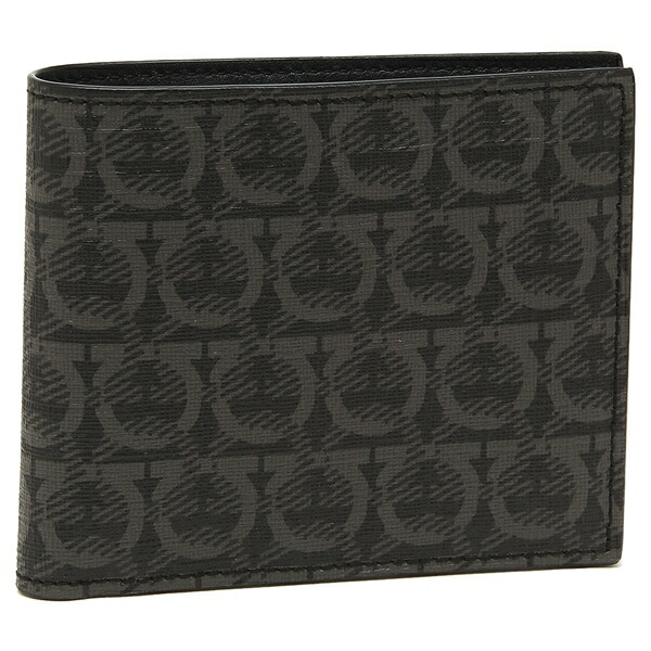 楽天市場 返品ok フェラガモ 折財布 メンズ Salvatore Ferragamo 66a4 ブラック グレー ブランドショップ Axes