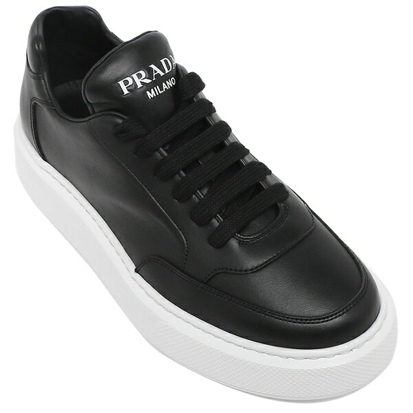 楽天市場 P10倍 9 25 0時 9 26 24時 返品ok プラダ シューズ 靴 ヴィテロモンタナ スニーカー ブラック ホワイト メンズ Prada 4e3453 3a6f F0967 Axes アクセス 楽天市場店