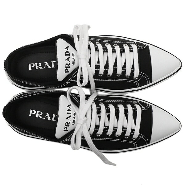 すぐ届く PRADA プラダ シンセシス ヒール スニーカー 白 黒 すぐ届く PRADA プラダ シンセシス ヒール スニーカー 白 黒