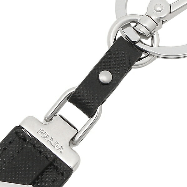 現品限り一斉値下げ Pradaキーホルダーキーリングサフィアーノブラックメンズレディースprada1pp 小物 Olympianconstruction Com