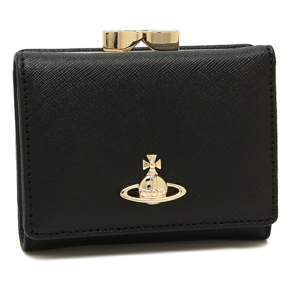【最新♡新品】ヴィヴィアン・ウエストウッド　三つ折り財布 ブラック マット 日本限定】VINTAGE ORB 三つ折りミニ財布(ブラック)（レディース