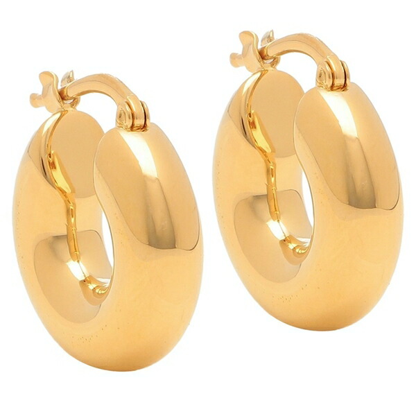 JIL SANDER☆ゴールド ミディアム フープ ピアス ロゴ刻印 真鍮 関込】新作◇JIL SANDER ジルサンダー◇ロゴ フープピアス (Jil