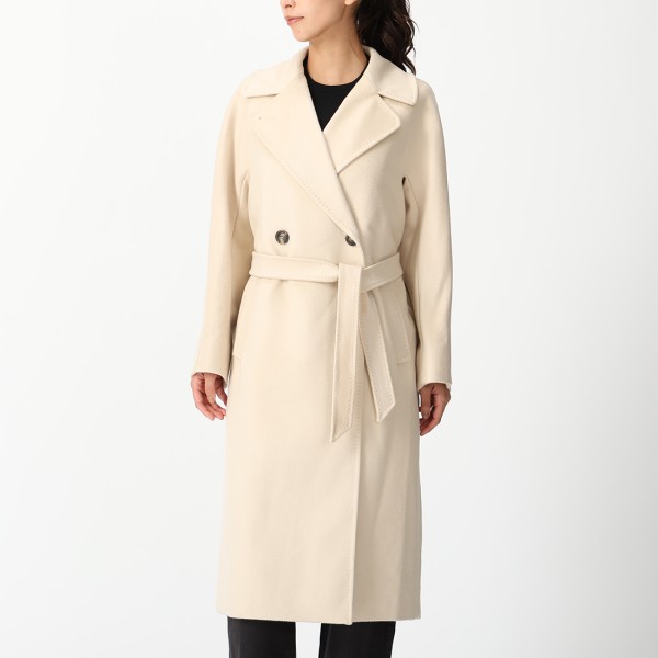 楽天市場】マックスマーラ コート ポルド ベルト付き グレー