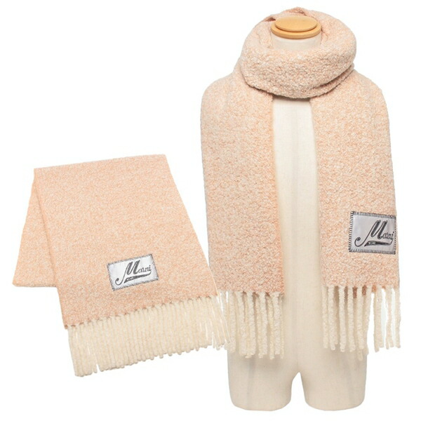 楽天市場】マルニ マフラー ロゴラベル フリンジ 大判 ストール グレー