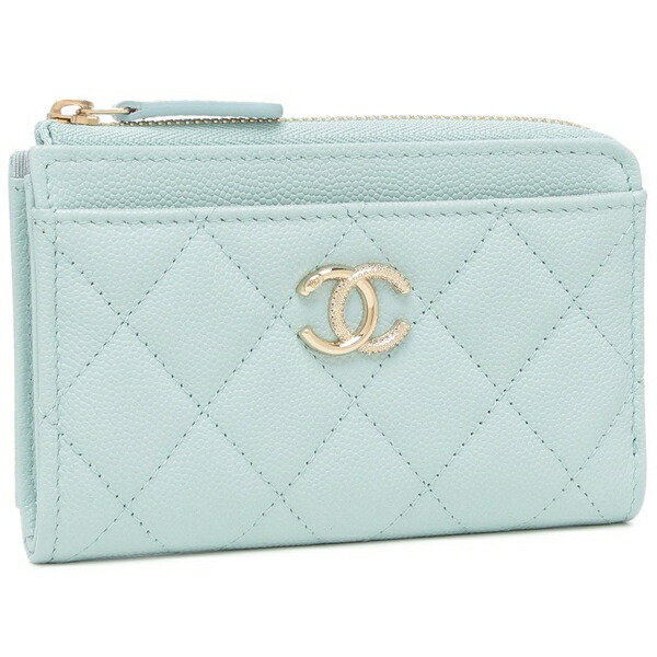 CHANEL シャネル カードケース パスケース マトラッセ ココマーク ブルー CHANEL （新品・未使用品）シャネル マトラッセ ココマーク パール