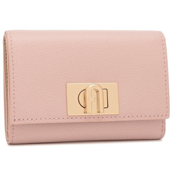 新品未使用　FURLA 三つ折り財布　ピンク系 FURLA（フルラ） 財布 クラシック レディース 三つ折 本革 ロゴ 小銭