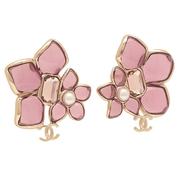 楽天市場】シャネル CHANEL ピアス CCマーク メタル＆ストラス ライン