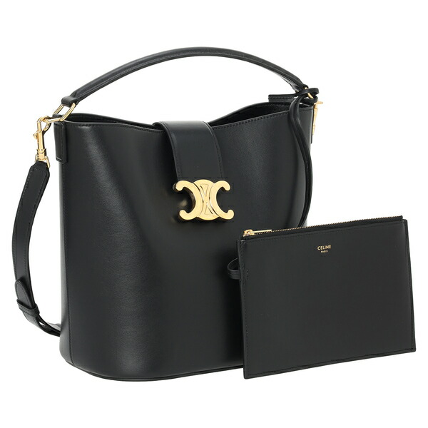 セリーヌ ハンドバッグ ショルダーバッグ ミディアム バケット ルイーズ トリオンフ ブラック レディース CELINE 116613FX9 38NO｜AXES（アクセス）店