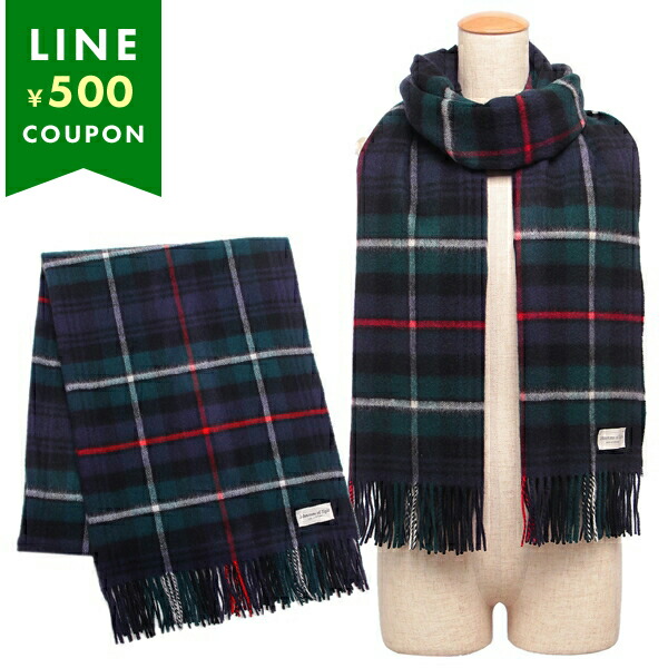 楽天市場】ジョンストンズ マフラー ブラック マルチカラー メンズ