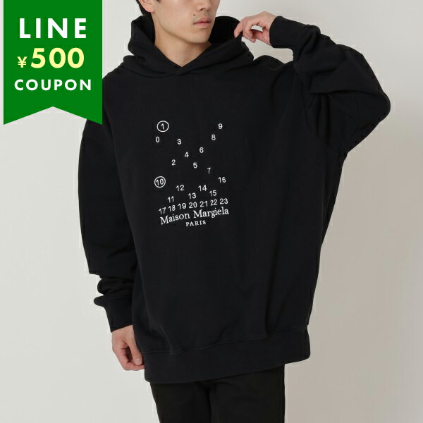 ★太陽サン★メゾンマルジェラ、黒のパーカー　1月購入即完売 Maison Margiela メゾンマルジェラ オーバーサイズ カレンダー