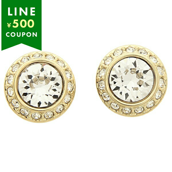 スワロフスキーピアス Una ドロップピアス, ラウンドカット, ホワイト, ロジウム・プレー