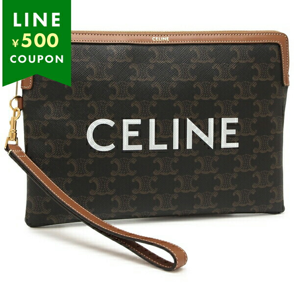 【CELINE】トリオンフ ロゴ ポーチ ☆可愛い！☆【CELINE】クラッチとしても使えるトリオンフポーチ