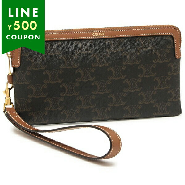 CELINE - セリーヌ CELINE バイルポーチ 10G332CQD  トリオンフ フォンケース カバン ショルダーバッグ ポシェット 肩掛け スマートフォンケース PVC/ナイロン ベージュ brand-pit_w25040911
