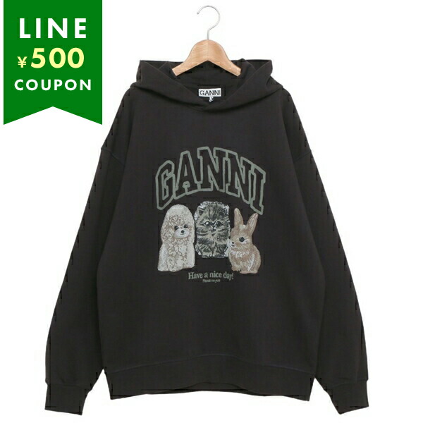 Ganni ブラック ロゴ入り スウェット ブラック（黒）系 Ganni(ガニー) スウェット・トレーナー(メンズ