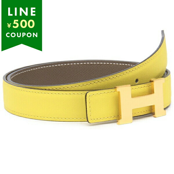 HERMES レザー ベルト ブラック/イエロー 70 Reversible leather strap 38 mm | Hermès USA
