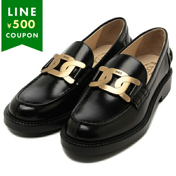 ✨美品　TOD'S トッズ　レディースコインローファー　レザーブラック23.5 TOD'S トッズ ローファー Tタイムレス レザー ロゴ レディース