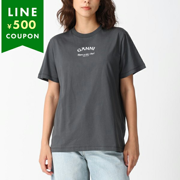 GANNI ダークグレー Tシャツ GANNI tシャツ Tシャツ 「GANNI / ガニー」Future Heavy Cherry