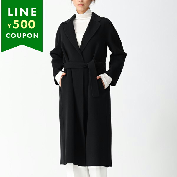 マックスマーラ MaxMara ✿ ベルト付きコート 黒 40 マックスマーラ Max Mara マックスマーラ コート アロナ S Max