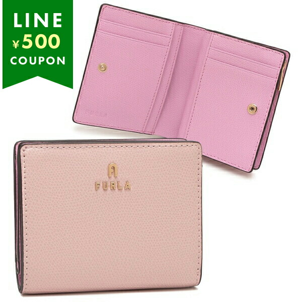 楽天市場】フルラ 二つ折り財布 カメリア ミニ財布 ピンク レディース