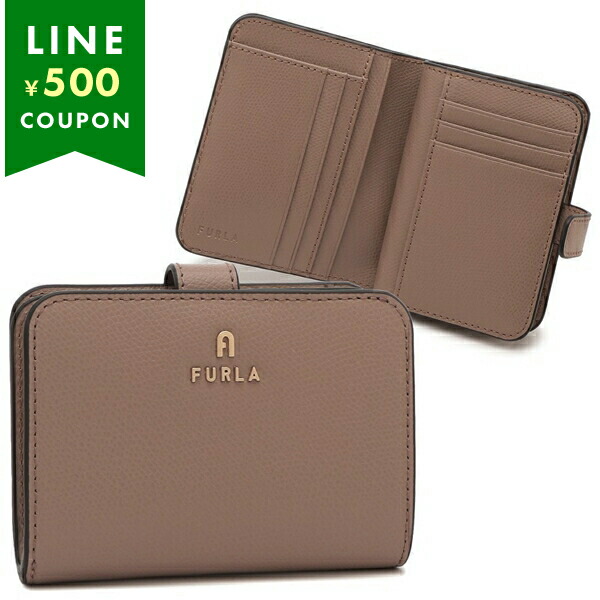 楽天市場】フルラ 二つ折り財布 カメリア ミニ財布 ベージュ