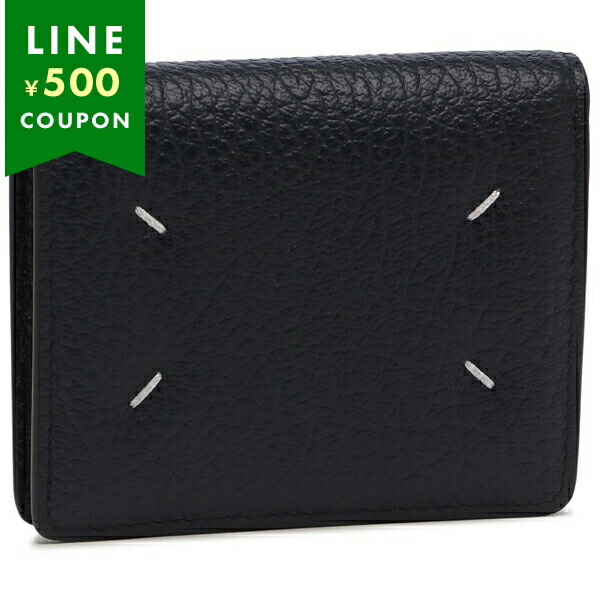 楽天市場】メゾンマルジェラ 二つ折り財布 ミニ財布 ブラック メンズ