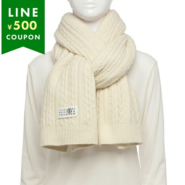 エムエムシックス メゾンマルジェラ マフラー ロゴ リブスカーフ ホワイト レディース MM6 Maison Margiela SH2TE0006 M13195 102 34,320円