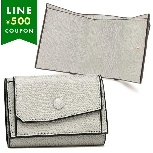 Valextra ヴァレクストラ 三つ折り財布 PORTAFOGLIO COMPATTO 3CC E PORTAMONETE SGNL0026028LRLWF99 GC レディース ミニ財布 レザー CENERE グレー