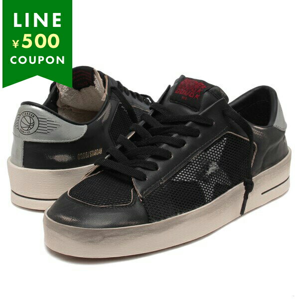【訳ありアウトレット】ゴールデングース スニーカー スターダン ブラック シルバー メンズ GOLDEN GOOSE GMF00370 F004118 90179【ラッピング不可商品】