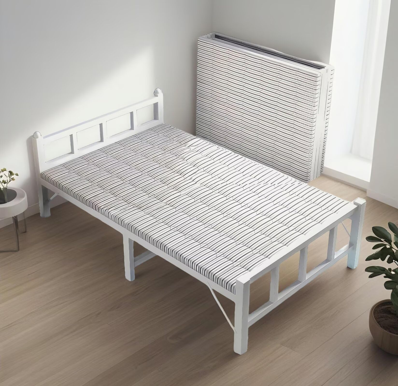 楽天市場】TUIYIDUOベッドフレームシングル幅70cm耐荷重300kg折り畳み