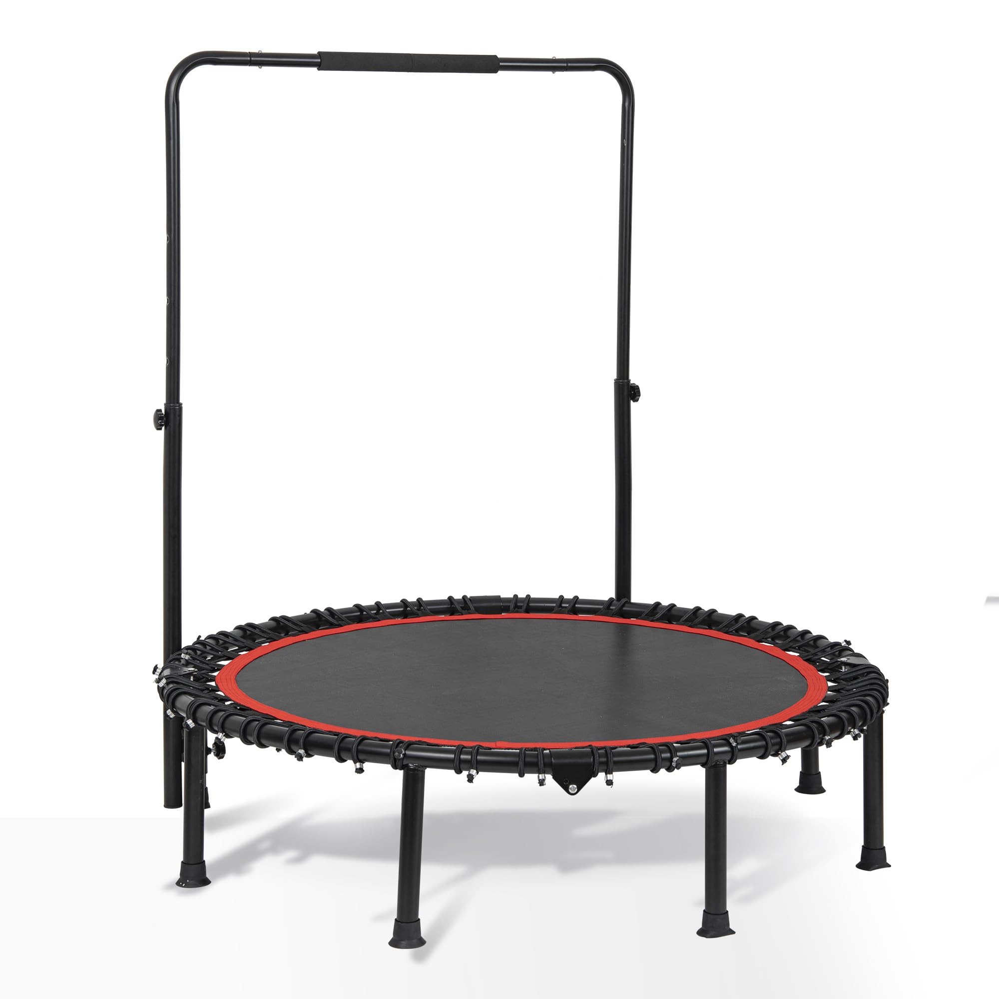 トランポリン 手摺付き 直径102/120cm 耐荷重200kg 子供 大人用 室内室外 高さ調節可能 静音 家庭用 高弾性 耐衝撃性 トレーニング エ